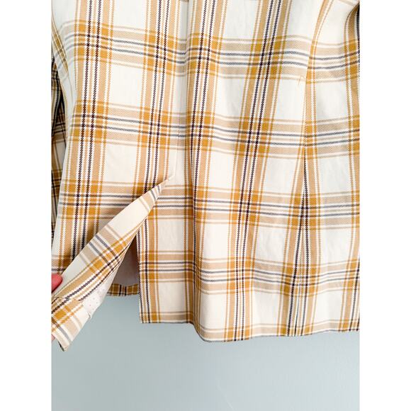 Sezane | Sézane | Veste Christie Jacket in Carreau Beige Ochre Bordeaux Sz 34/2 - Picture 12 of 12